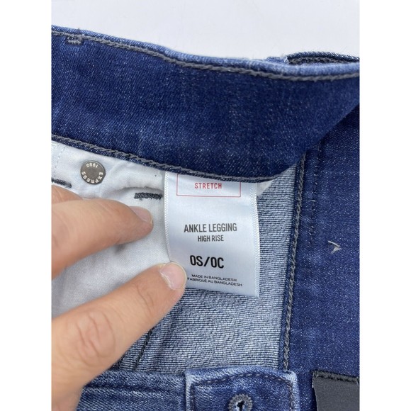 Express Stretch Ankle Leggings High Rise Red/White Stripe Size 0S/0C - Picture 5 of 5